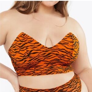 Rihanna Savage x Fenty All Over Me Lace Bandeau Bralette Tiger Print Lace 1X